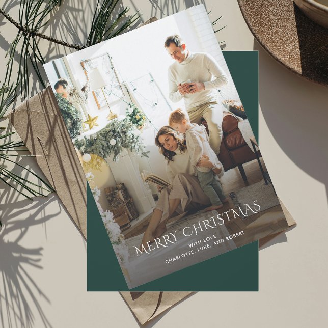 Cartes Pour Fêtes Annuelles Photo de famille de Noël Elegant (Family Christmas Photo Elegant Holidays Greeting Card)