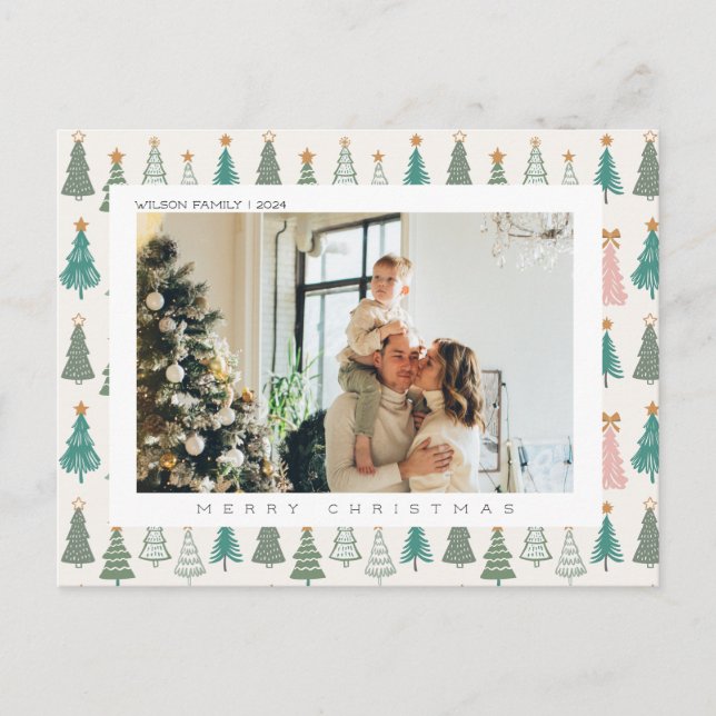 Cartes Pour Fêtes Annuelles Photo de famille de Noël Joyeux Noël (Devant)