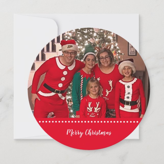 Cartes Pour Fêtes Annuelles Photo de famille de Noël - Tour personnalisée (Devant)