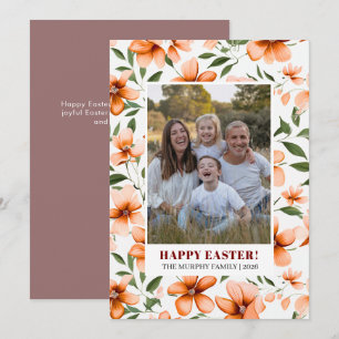 Cartes Pour Fêtes Annuelles Photo de famille de Pâques élégante simple colorée