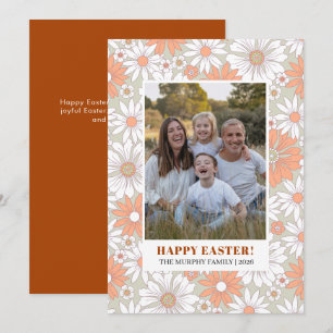Cartes Pour Fêtes Annuelles Photo de famille de Pâques florale colorée élégant