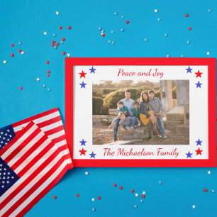Cartes Pour Fêtes Annuelles Photo de famille des étoiles patriotiques
