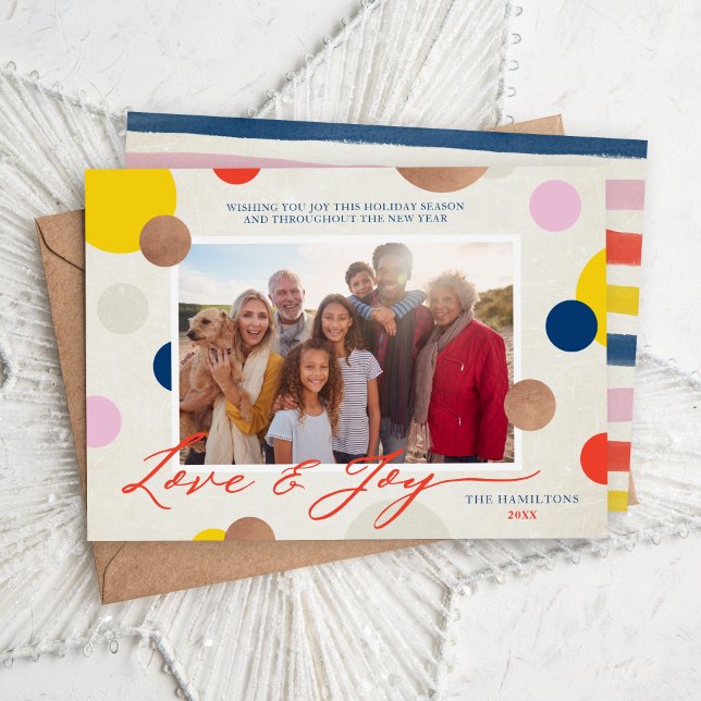 Cartes Pour Fêtes Annuelles Photo de famille Dottie Love and Joy (Créateur téléchargé)