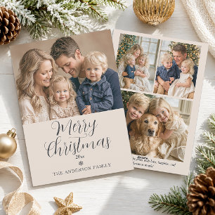 Cartes Pour Fêtes Annuelles Photo de famille élégant moderne de Noël