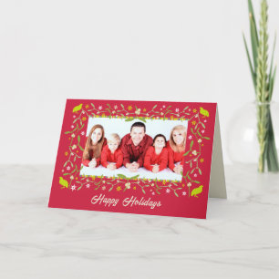 Cartes Pour Fêtes Annuelles Photo de famille : étoiles de perdrix de mistletoe