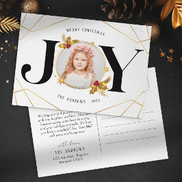 Cartes Pour Fêtes Annuelles Photo de famille géométrique Or moderne Noël