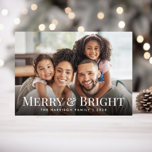 Cartes Pour Fêtes Annuelles Photo de famille joyeux Noël Merry And Bright