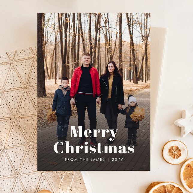 Cartes Pour Fêtes Annuelles Photo de famille minimaliste de Noël moderne (Créateur téléchargé)