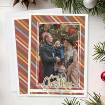 Photo de famille moderne et coloré de Noël joyeux