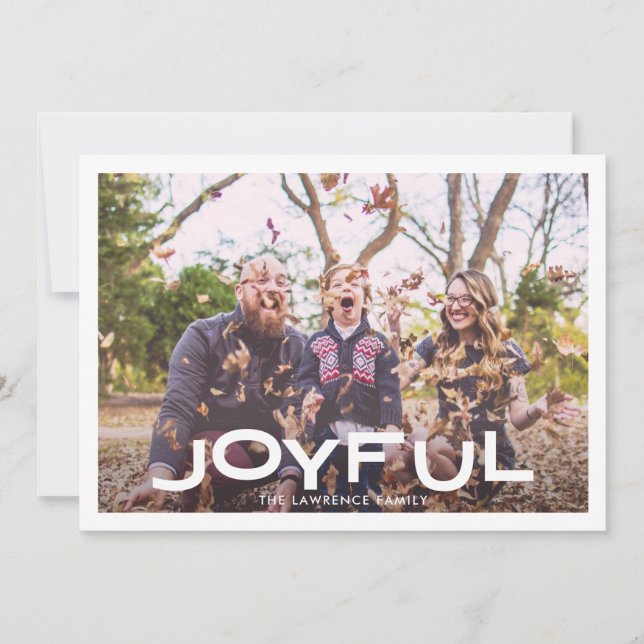 Cartes Pour Fêtes Annuelles Photo de famille moderne joyeux Noël (Devant)
