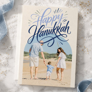 Cartes Pour Fêtes Annuelles Photo de famille moderne pour un Joyeux Hanukkah
