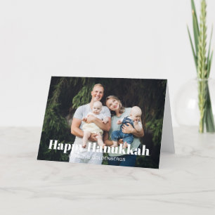 Cartes Pour Fêtes Annuelles Photo de famille moderne texte personnalisé rayé H