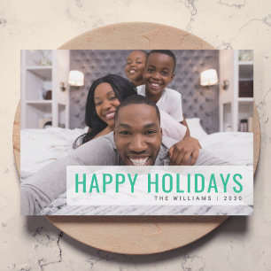 Cartes Pour Fêtes Annuelles Photo de famille moderne   Vibrant Noël vert