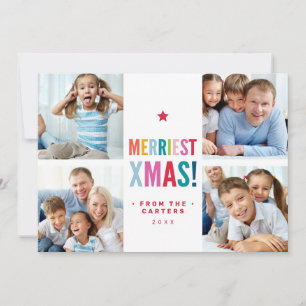 Cartes Pour Fêtes Annuelles PHOTO DE FAMILLE MULTIPLE festive moderne minimal 