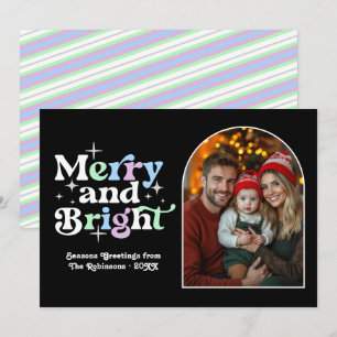 Cartes Pour Fêtes Annuelles Photo de famille Noël rétro moderne hiver givré