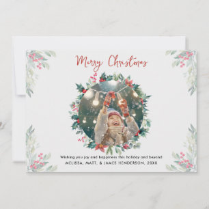 Cartes Pour Fêtes Annuelles Photo de famille Noël Stylé Plaid