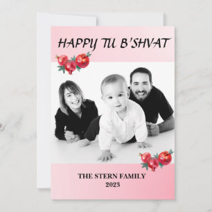 Cartes Pour Fêtes Annuelles Photo de famille personnalisé Joyeux Tou Bichevat