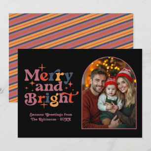 Cartes Pour Fêtes Annuelles Photo de famille rétro de Noël au gui crépusculair