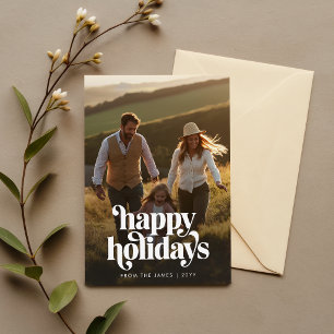 Cartes Pour Fêtes Annuelles Photo de famille rétro Joyeux Noël