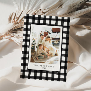 Cartes Pour Fêtes Annuelles Photo de famille retro moderne noir