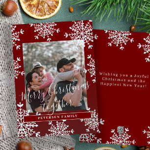 Cartes Pour Fêtes Annuelles Photo de famille rustique Joyeux Noël ensemble rou