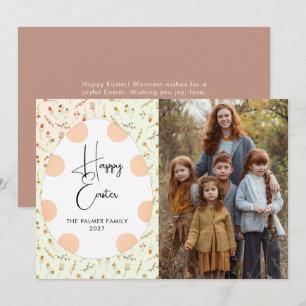 Cartes Pour Fêtes Annuelles Photo de famille simple élégant œuf Joyeuses Pâque