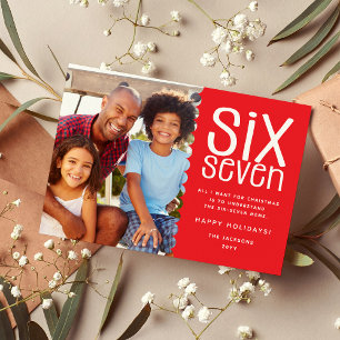 Cartes Pour Fêtes Annuelles Photo de famille SIX-SEPT drôle pour Noël
