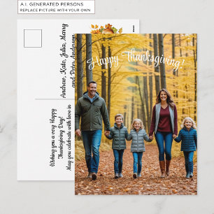 Cartes Pour Fêtes Annuelles Photo de famille spécial 1 Bonne fête d'Action de 