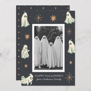 Cartes Pour Fêtes Annuelles Photo de famille Spooktacular Halloween fantôme 