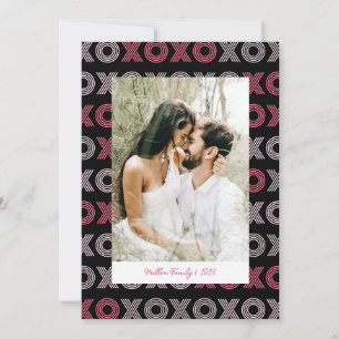Cartes Pour Fêtes Annuelles Photo de famille XOXO moderne Valentine