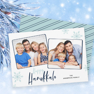 Cartes Pour Fêtes Annuelles Photo de flocons de neige Joyeux Hanoukka