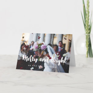 Cartes Pour Fêtes Annuelles Photo de jeunes mariés tendance Joyeux et Lumineux