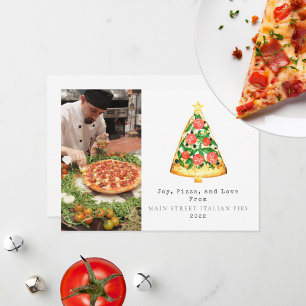 Cartes Pour Fêtes Annuelles Photo de Joy Pizza Love Noël Restaurant Italien