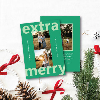 Cartes Pour Fêtes Annuelles Photo de Joyeux Noël Typographique Moderne Gras