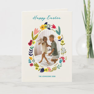 Cartes Pour Fêtes Annuelles Photo de la couronne florale de Pâques
