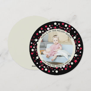 Cartes Pour Fêtes Annuelles Photo de la couronne rouge noire personnalisée de 