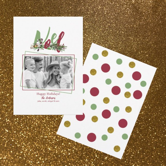 Cartes Pour Fêtes Annuelles Photo de la famille Noel B/W (Créateur téléchargé)
