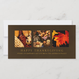 Cartes Pour Fêtes Annuelles Photo de la récolte d'automne Thanksgiving Blessur