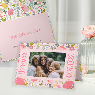 Cartes Pour Fêtes Annuelles Photo de la Saint-Galentin rose xoxo floral