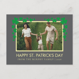 Cartes Pour Fêtes Annuelles Photo de la Saint-Patrick trèfle chanceux minimali