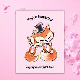 Cartes Pour Fêtes Annuelles Photo de la Saint-Valentin avec un renard