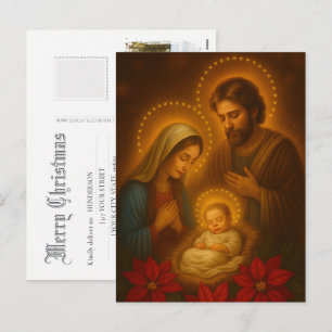 Cartes Pour Fêtes Annuelles Photo de la scène de la Nativité de Jésus-Christ N