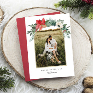 Cartes Pour Fêtes Annuelles Photo de l'arc floral d'hiver
