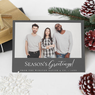 Cartes Pour Fêtes Annuelles Photo de l'équipe de Noël de Mod Grey