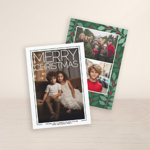 Cartes Pour Fêtes Annuelles Photo de Merry Christmas - botanical back