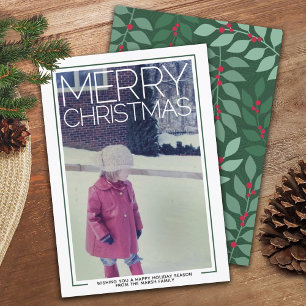 Cartes Pour Fêtes Annuelles Photo de Merry Christmas - botanical back