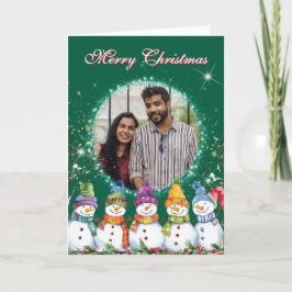Cartes Pour Fêtes Annuelles Photo de mignon Snowmen