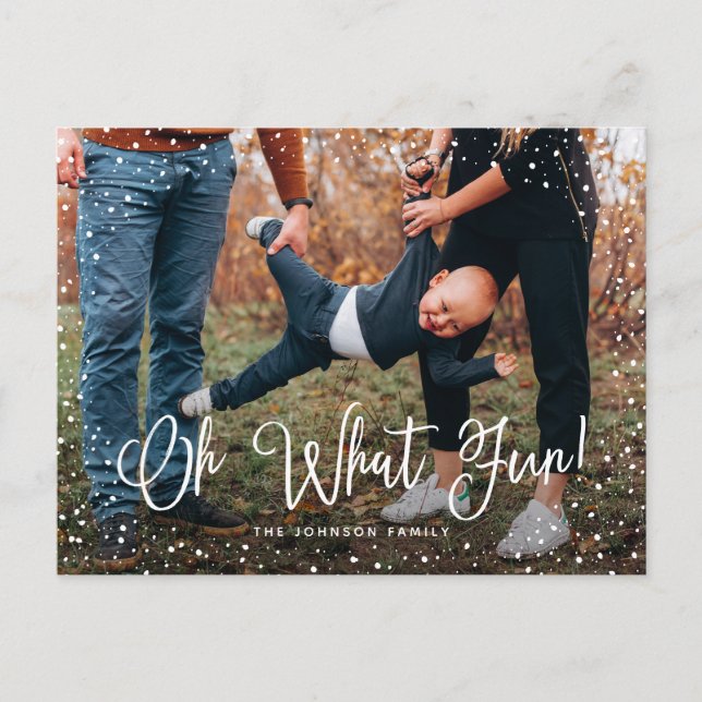 Cartes Pour Fêtes Annuelles Photo de Modern Snow Script 2 (Devant)