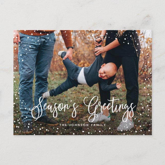 Cartes Pour Fêtes Annuelles Photo de Modern Snow Script 2 (Devant)