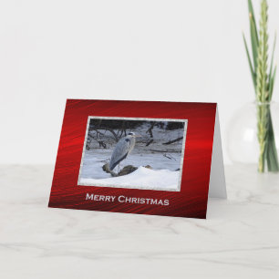 Cartes Pour Fêtes Annuelles Photo de neige du Grand Héron bleu Noël